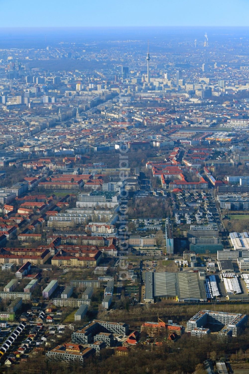 Aerial image Berlin - Construction site for the construction of a multi-family house residential complex on the grounds of the former Kinderklinik Lindenhof on the Gotlindestrasse in the district of Lichtenberg in Berlin, Germany