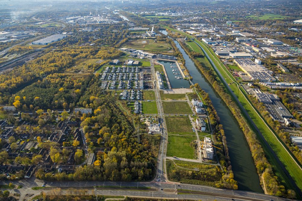 Aerial image Gelsenkirchen - Construction site to build a new multi-family residential complex Graf Bismarck on Luebecker Strasse in Gelsenkirchen at Ruhrgebiet in the state North Rhine-Westphalia, Germany