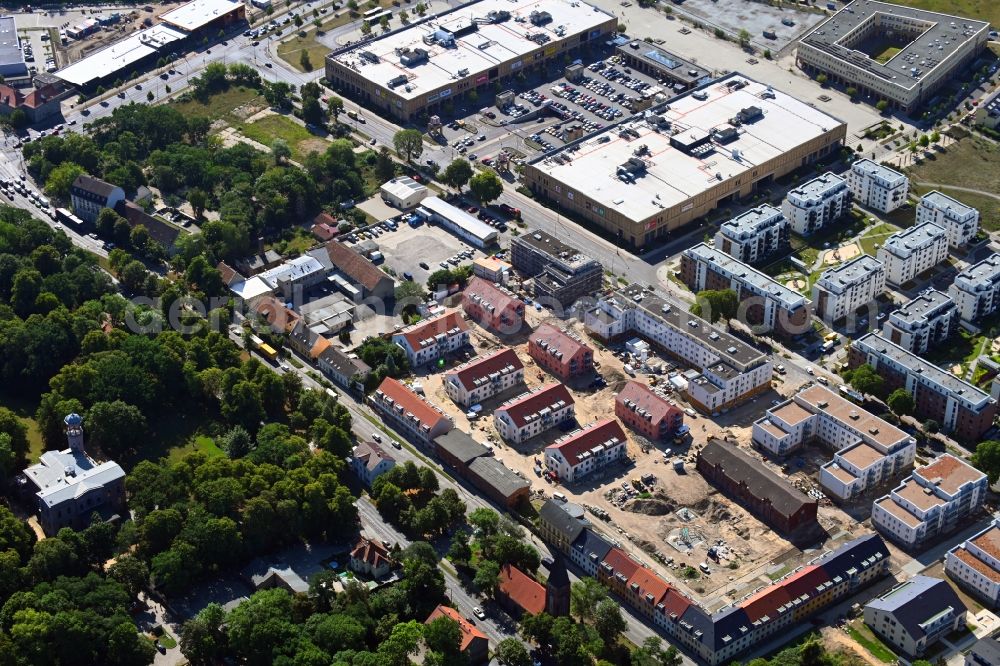 Aerial photograph Berlin - Construction site to build a new multi-family residential complex of Gut Alt-Biesdorf on Weissenhoeher Strasse in Berlin, Germany