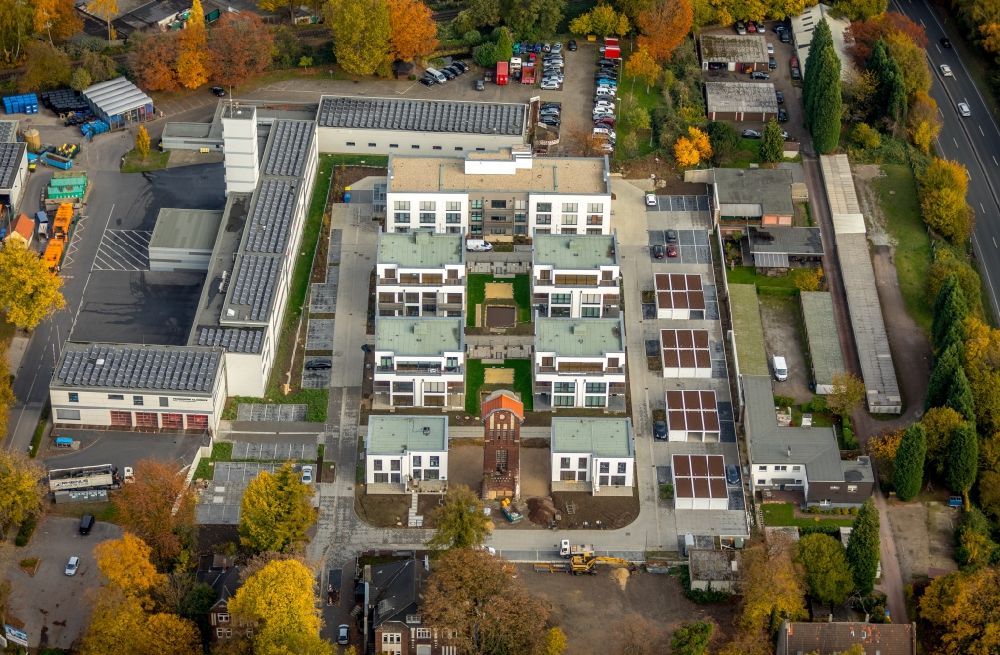 Aerial image Gladbeck - Construction site to build a new multi-family residential complex of GWP Roter Turm GmbH along the Grabenstrasse in the district Gelsenkirchen-Nord in Gladbeck in the state North Rhine-Westphalia