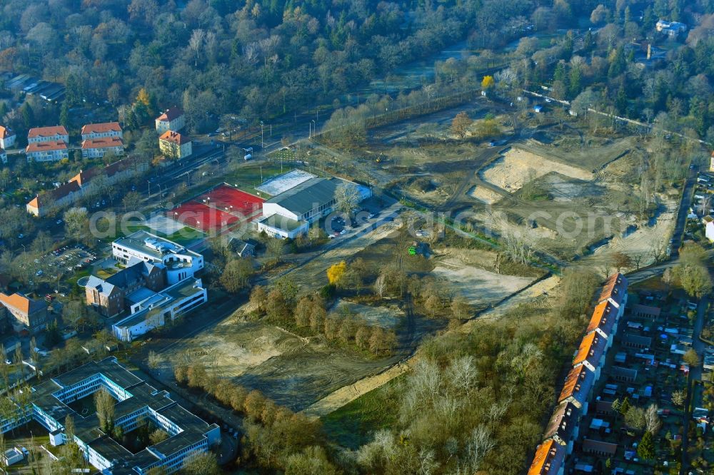 Potsdam from above - Construction site to build a new multi-family residential complex Heinrich-Mann-Allee/Kolonie Daheim in the district Teltower Vorstadt in Potsdam in the state Brandenburg, Germany