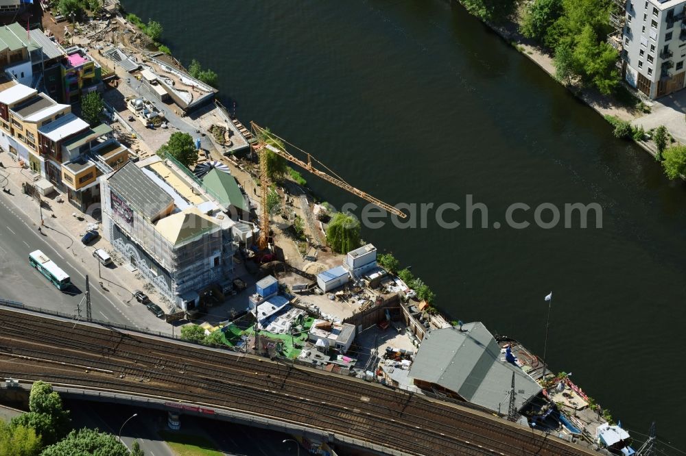 Aerial image Berlin - Construction site to build a new multi-family residential complex on Holzmarktstrasse in Berlin, Germany