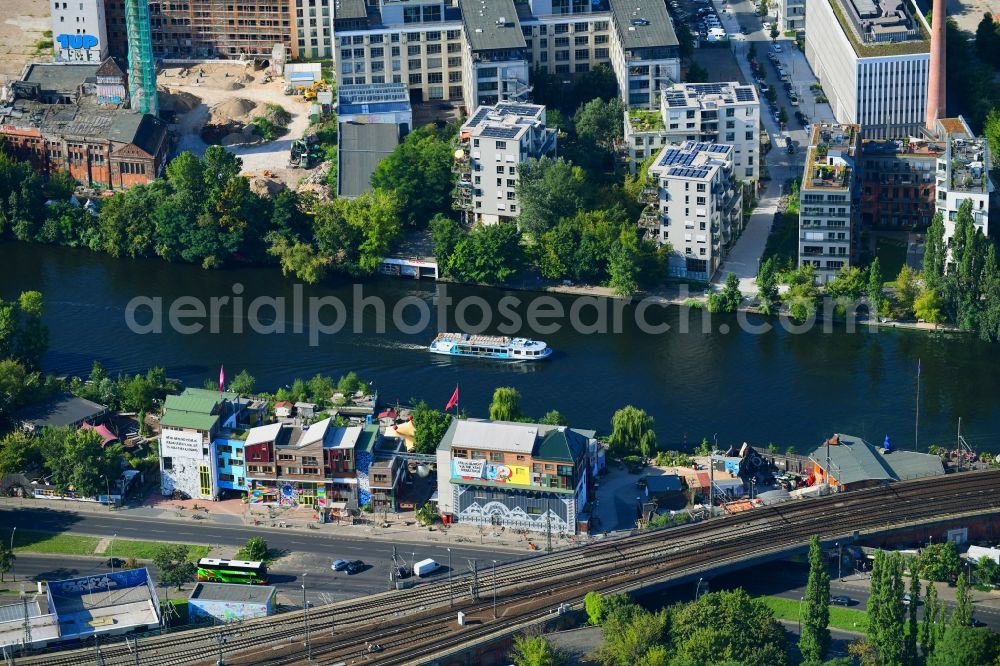 Aerial image Berlin - New multi-family residential complex on Holzmarktstrasse in Berlin, Germany