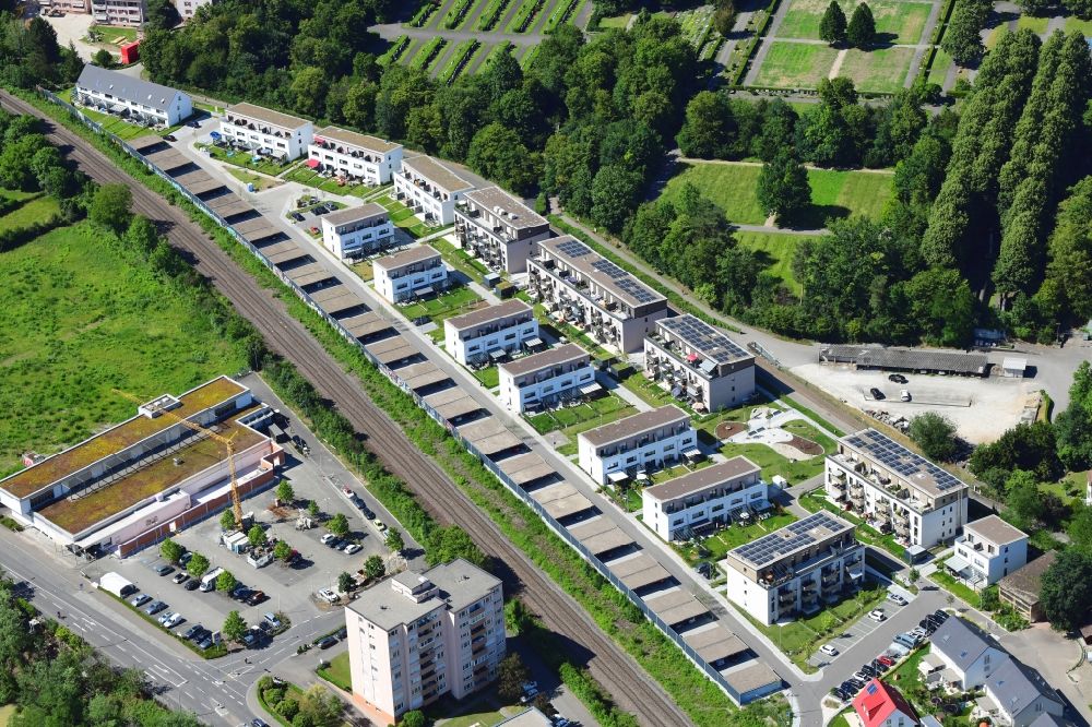Aerial photograph Grenzach-Wyhlen - Construction site to build a new multi-family residential complex in Grenzach-Wyhlen in the state Baden-Wuerttemberg, Germany