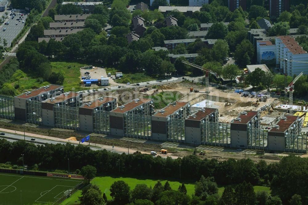 Aerial image Hamburg - Construction site to build a new multi-family residential complex on Hoergensweg - Oliver-Lissy-Strasse in the district Eidelstedt in Hamburg, Germany