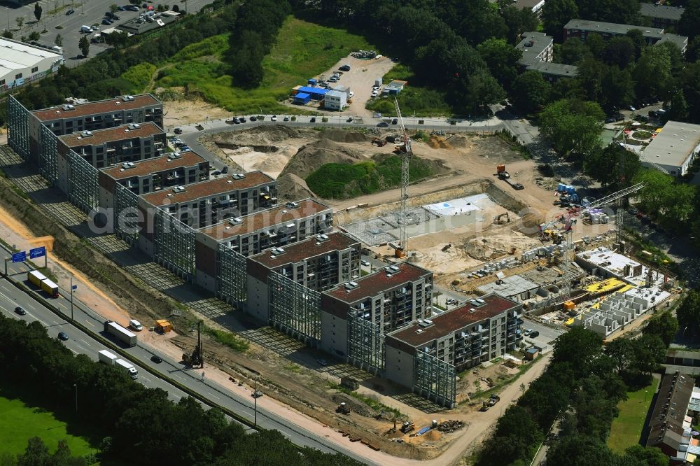 Aerial image Hamburg - Construction site to build a new multi-family residential complex on Hoergensweg - Oliver-Lissy-Strasse in the district Eidelstedt in Hamburg, Germany