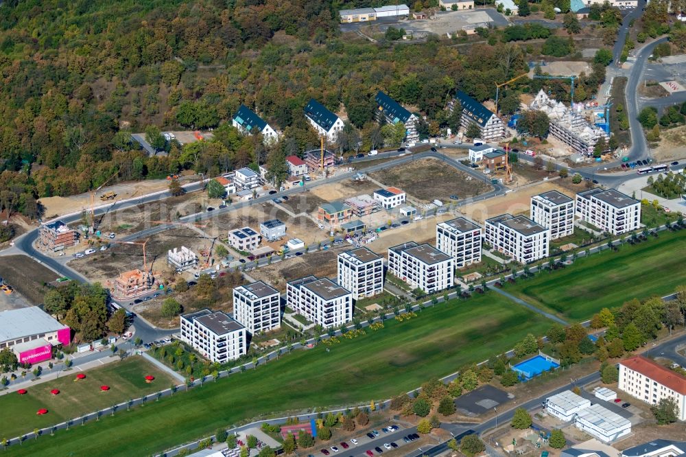 Aerial photograph Würzburg - Construction site to build a new multi-family residential complex Am Hubland in the district Frauenland in Wuerzburg in the state Bavaria, Germany