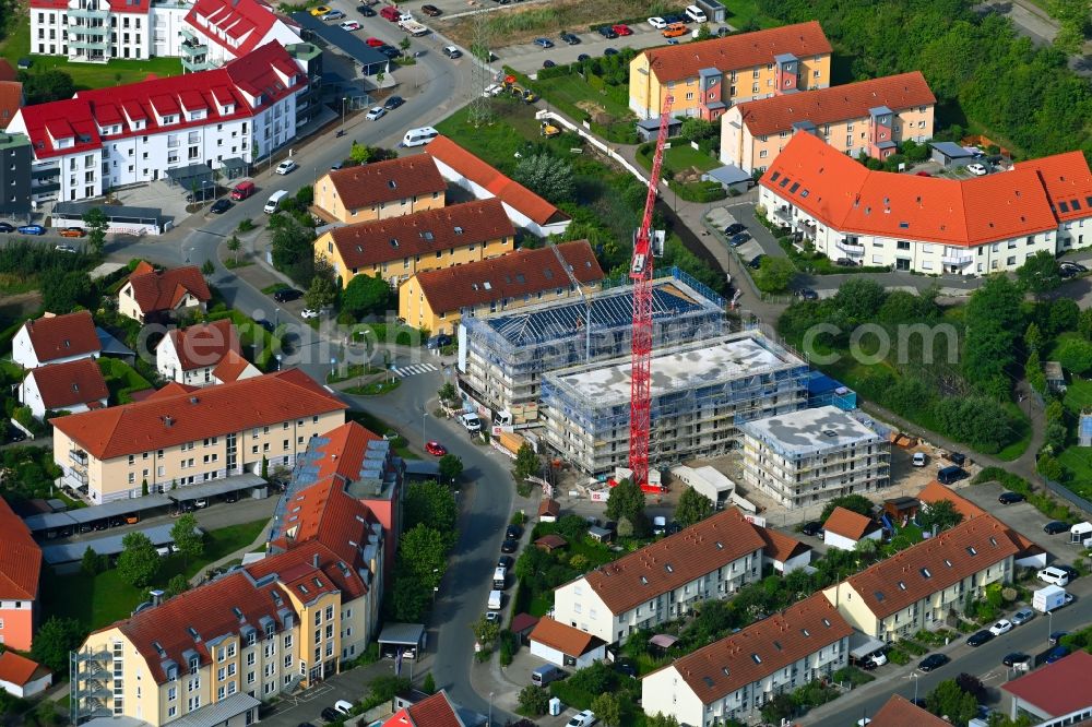 Aerial photograph Baiersdorf - Construction site to build a new multi-family residential complex in the Hut in Baiersdorf in the state Bavaria, Germany