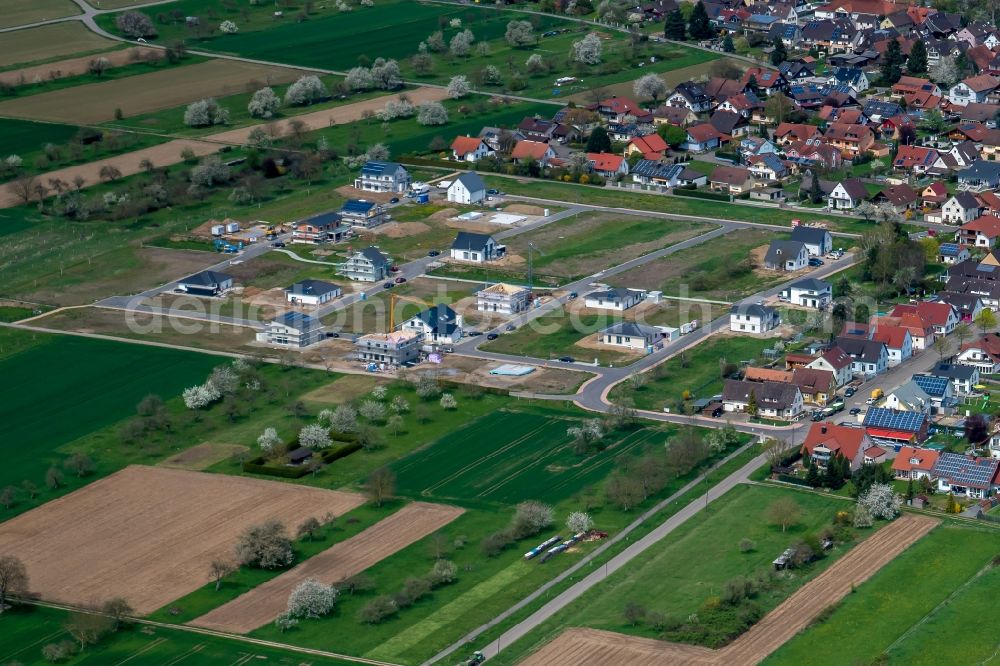 Aerial image Kappel-Grafenhausen - Construction site to build a new multi-family residential complex in Kappel-Grafenhausen in the state Baden-Wuerttemberg, Germany