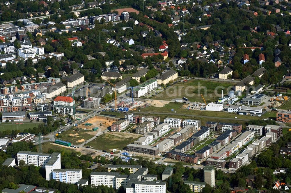 Aerial photograph Hamburg - Construction site to build a new multi-family residential complex on Kaskadenpark - Wilsonstrasse - Charlotte-Muegge-Weg - Kurt-Oldenburg-Strasse in Hamburg, Germany