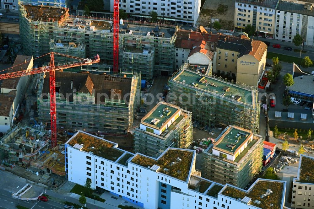 Aerial photograph München - Construction site to build a new multi-family residential complex Kuvertfabrik in the district Pasing-Obermenzing in Munich in the state Bavaria, Germany