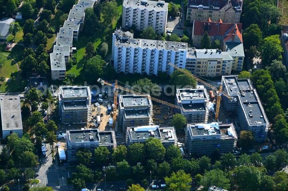 Aerial image Berlin - Construction site to build a new multi-family residential complex on Mudrastrasse in the district Lankwitz in Berlin, Germany
