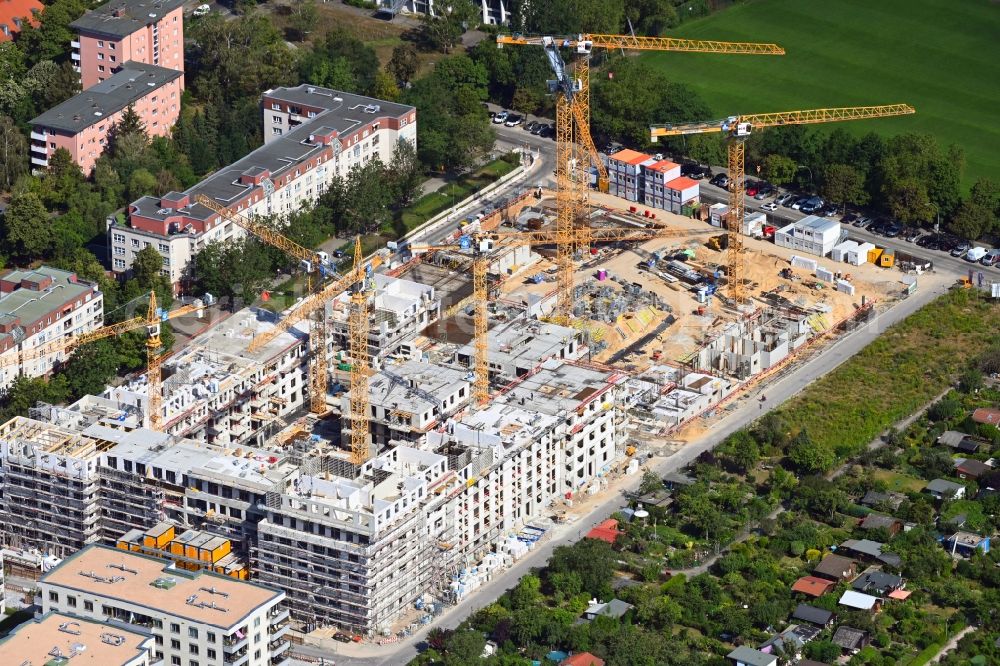 Aerial photograph Berlin - Construction site to build a new multi-family residential complex Maximilians Quartier on Forckenbeckstrasse in the district Wilmersdorf - Schmargendorf in Berlin, Germany