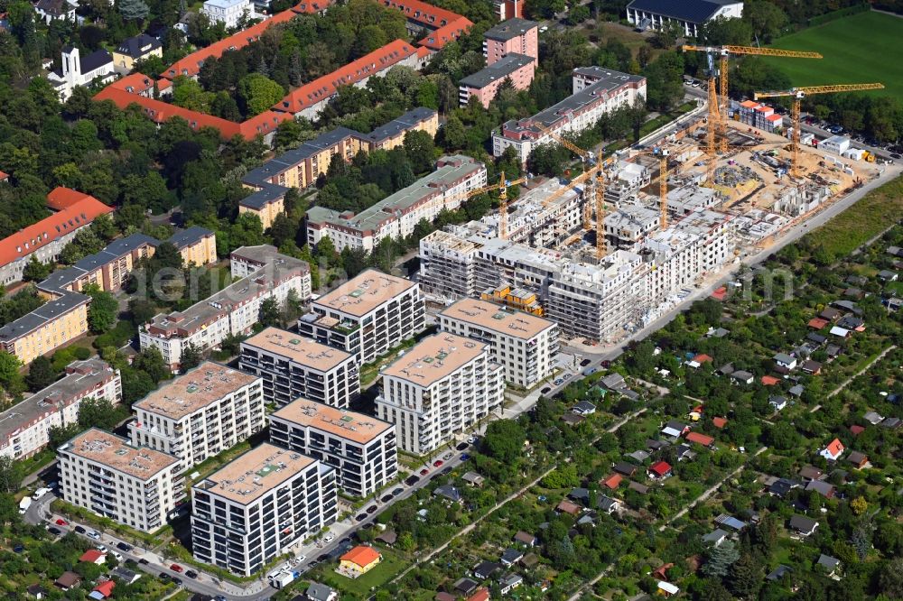 Berlin from above - Construction site to build a new multi-family residential complex Maximilians Quartier on Forckenbeckstrasse in the district Wilmersdorf - Schmargendorf in Berlin, Germany