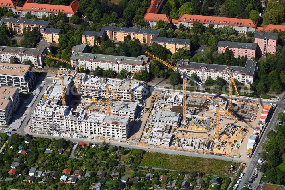 Aerial image Berlin - Construction site to build a new multi-family residential complex Maximilians Quartier on Forckenbeckstrasse in the district Wilmersdorf - Schmargendorf in Berlin, Germany