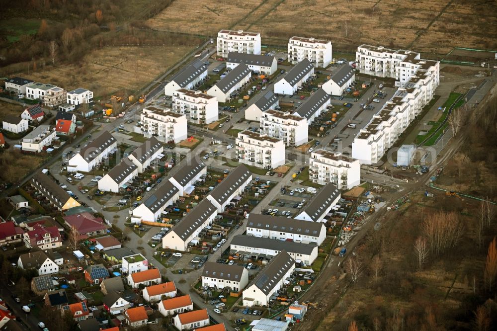 Berlin from above - Construction site to build a new multi-family residential complex MEIN FALKENBERG in the district Falkenberg in Berlin, Germany