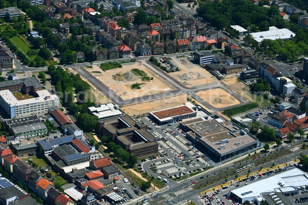 Aerial image Braunschweig - Construction site to build a new multi-family residential complex on Mittelweg in the district Nordstadt in Brunswick in the state Lower Saxony, Germany