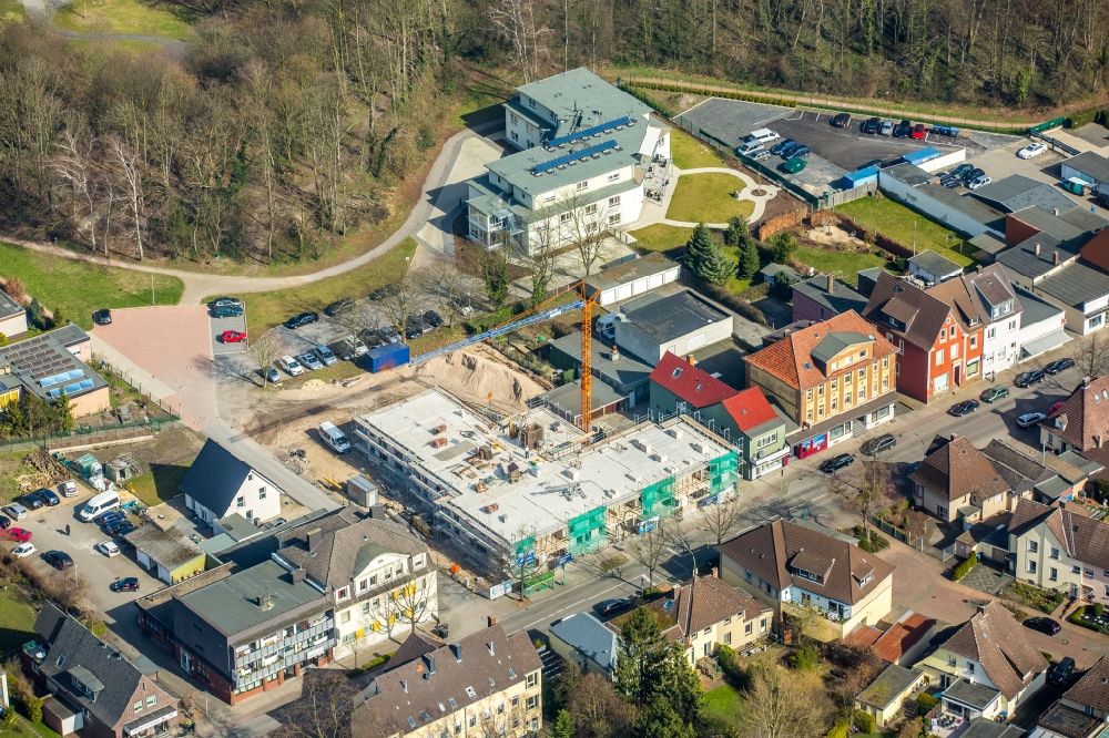 Hamm from the bird's eye view: Construction site to build a new multi-family residential complex of msBau GmbH on Alter Uentroper Weg in the district Norddinker in Hamm in the state North Rhine-Westphalia
