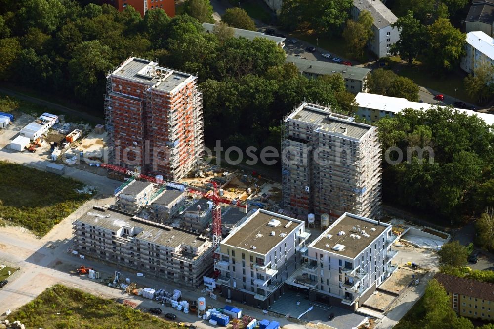 Aerial photograph Wolfsburg - Construction site to build a new multi-family residential complex Reislinger Strasse - Hellwinkel Terassen - Nelkenweg - Lerchenweg in the district Hellwinkel in Wolfsburg in the state Lower Saxony, Germany