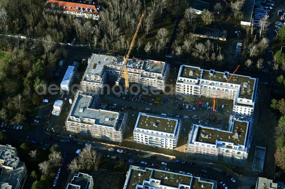 Aerial photograph Berlin - Construction site to build a new multi-family residential complex Rue Montesquieu - Avenue Charles de Gaulle in the district Wittenau in Berlin, Germany