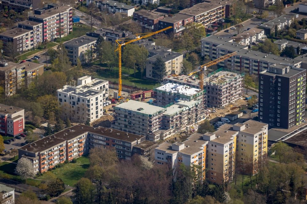 Aerial photograph Unna - Construction site to build a new multi-family residential complex Parkquartier Koenigsborn on Potsdamer Strasse in the district Koenigsborn in Unna in the state North Rhine-Westphalia, Germany