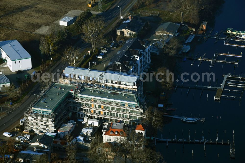 Aerial image Potsdam - Construction site to build a new multi-family residential complex of BBI Immobilien GmbH on Tschudistrasse in Potsdam in the state Brandenburg, Germany