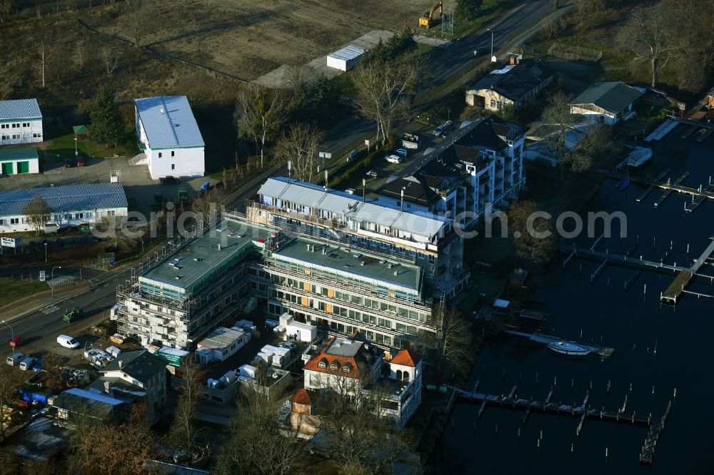 Aerial photograph Potsdam - Construction site to build a new multi-family residential complex of BBI Immobilien GmbH on Tschudistrasse in Potsdam in the state Brandenburg, Germany