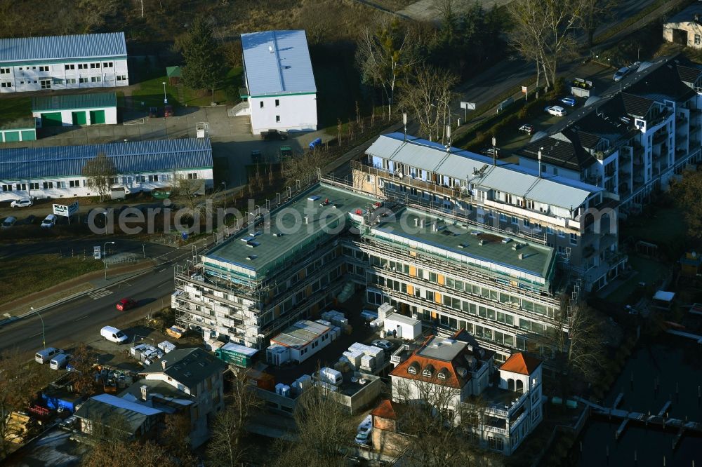 Potsdam from above - Construction site to build a new multi-family residential complex of BBI Immobilien GmbH on Tschudistrasse in Potsdam in the state Brandenburg, Germany