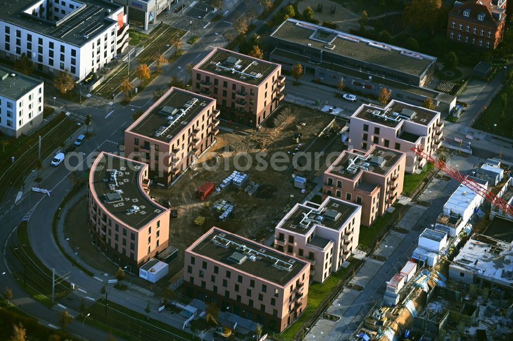Aerial photograph Potsdam - Construction site to build a new multi-family residential complex on Georg-Hermann-Allee in the district Bornstedt in Potsdam in the state Brandenburg, Germany