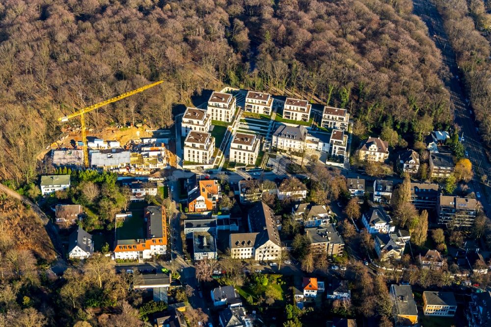 Duisburg from the bird's eye view: Construction site to build a new multi-family residential complex of QUARTIER WILHELMSHOeHE GmbH in the district Duissern in Duisburg in the state North Rhine-Westphalia