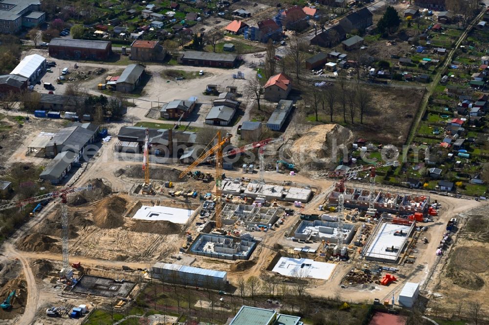 Aerial photograph Berlin - Construction site to build a new multi-family residential complex Stadtgut on street Alt-Hellersdorf - Havellaender Ring in the district Hellersdorf in Berlin, Germany
