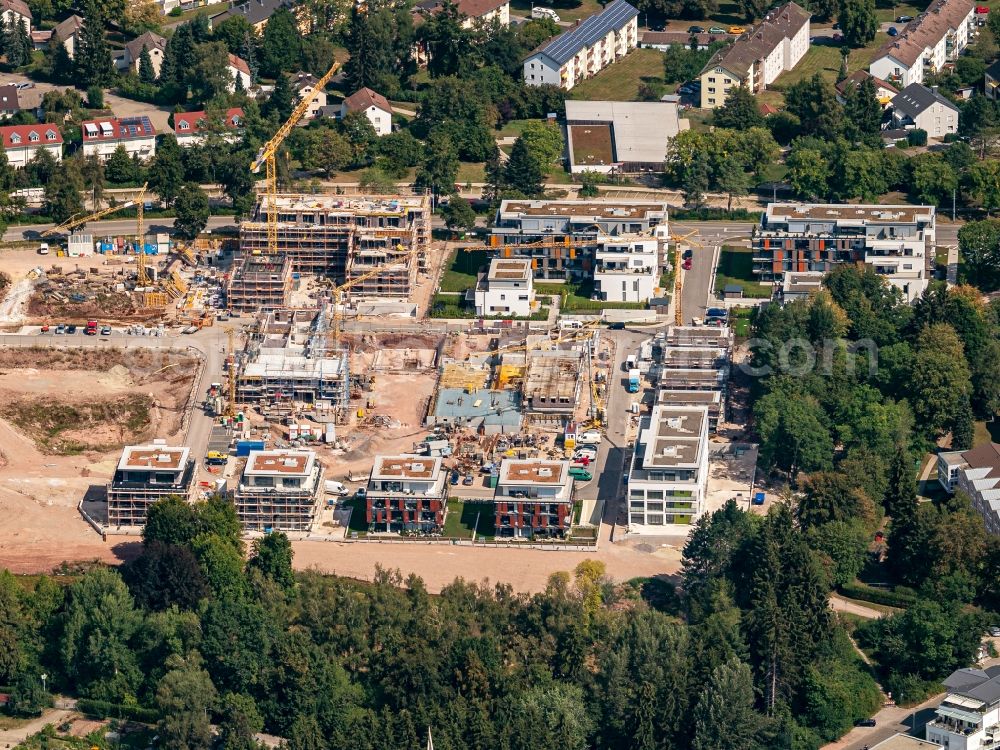 Aerial image Villingen-Schwenningen - Construction site to build a new multi-family residential complex Stadtquartier Friedrichspark in Villingen-Schwenningen in the state Baden-Wuerttemberg, Germany