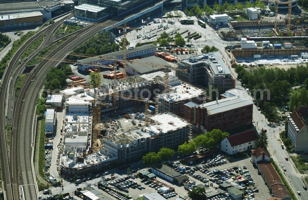 Aerial photograph Berlin - Construction site to build a new multi-family residential complex Stadtquartier Suedkreuz on Gotenstrasse - Tempelhofer Weg in the district Schoeneberg in Berlin, Germany