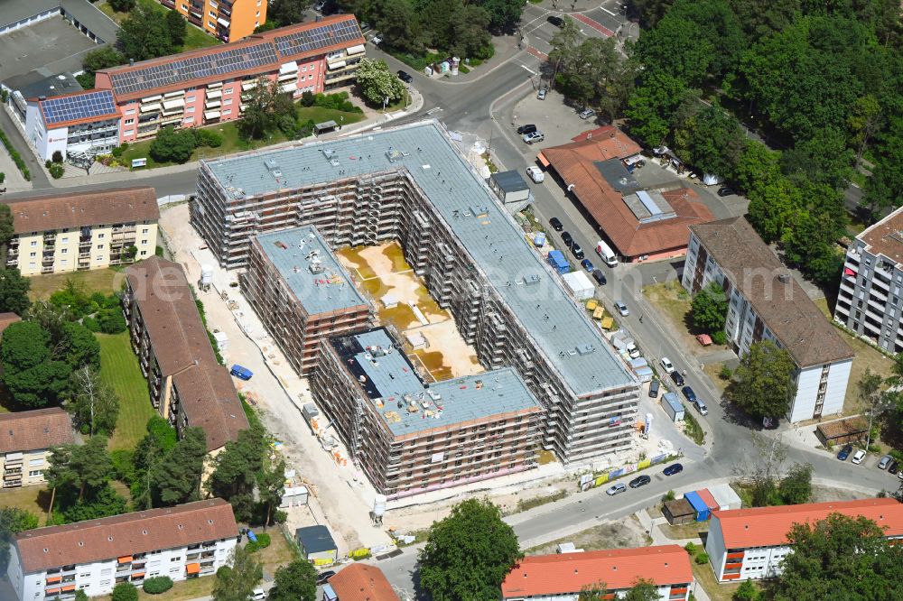 Aerial photograph Erlangen - Construction site to build a new multi-family residential complex on Stitzingstrasse in Erlangen in the state Bavaria, Germany