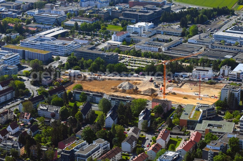 Bad Homburg vor der Höhe from above - Construction site to build a new multi-family residential complex on Vickers Areal on Froelingstrasse - Schaberweg in Bad Homburg vor der Hoehe in the state Hesse, Germany