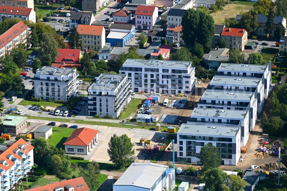 Aerial photograph Bernau - Construction site to build a new multi-family residential complex An of Viehtrift in Bernau in the state Brandenburg, Germany