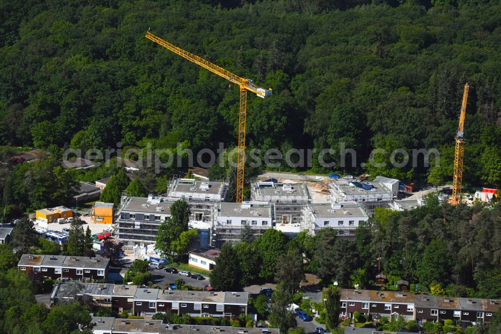 Aerial image Wiesbaden - Construction site to build a new multi-family residential complex Waldviertel on Langendellschlag in the district Dotzheim in Wiesbaden in the state Hesse, Germany