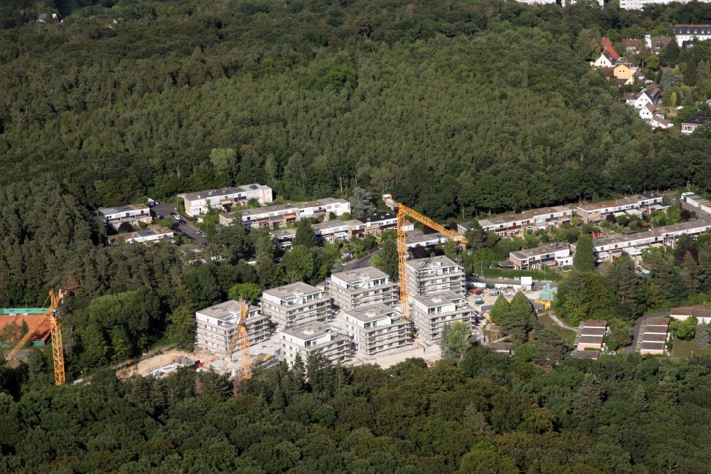 Aerial image Wiesbaden - Construction site to build a new multi-family residential complex Waldviertel on Langendellschlag in the district Dotzheim in Wiesbaden in the state Hesse, Germany