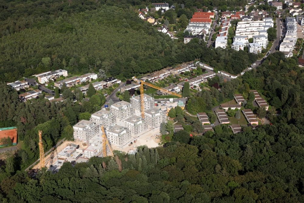 Wiesbaden from above - Construction site to build a new multi-family residential complex Waldviertel on Langendellschlag in the district Dotzheim in Wiesbaden in the state Hesse, Germany