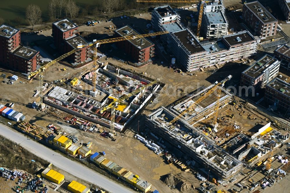Aerial image Hannover - Construction site to build a new multi-family residential complex Wasserstadt Limmer in the district Limmer in Hannover in the state Lower Saxony, Germany