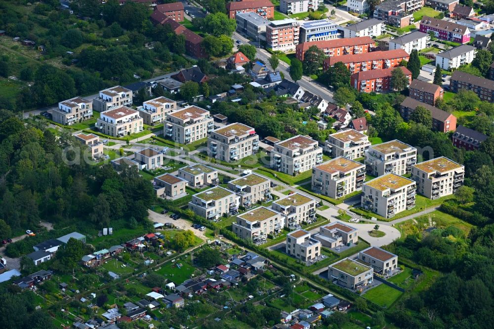 Flensburg from above - Construction site to build a new multi-family residential complex Am Wasserturm in the district Fruerlund in Flensburg in the state Schleswig-Holstein, Germany