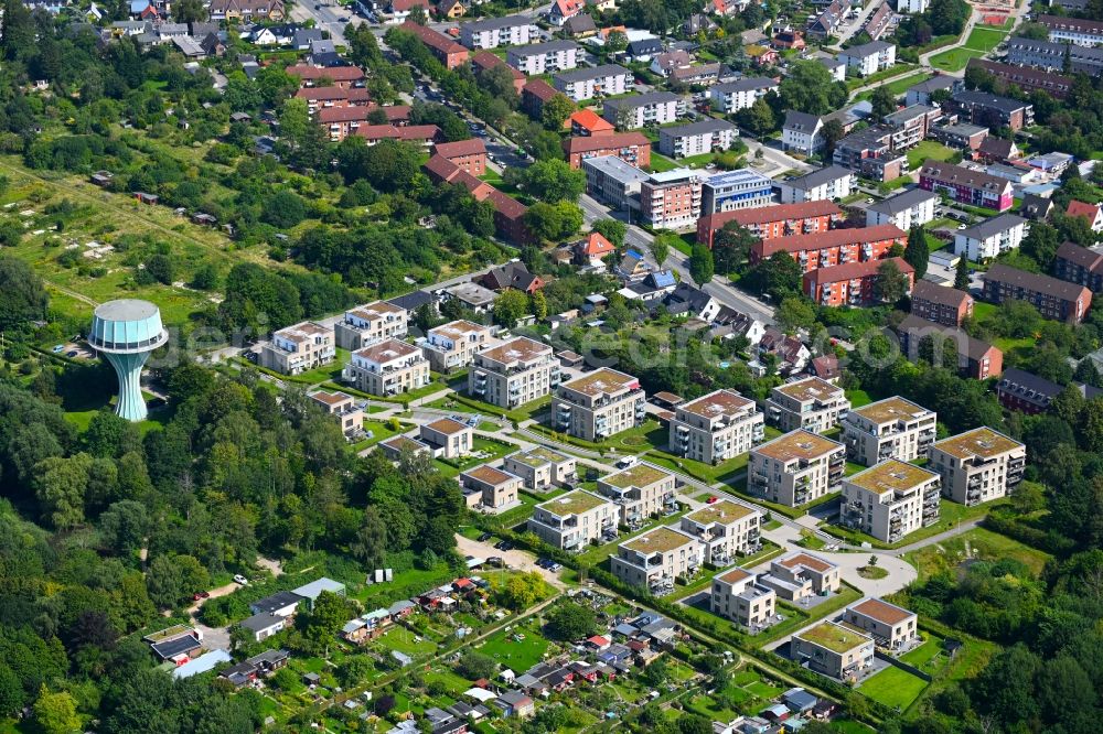 Aerial photograph Flensburg - Construction site to build a new multi-family residential complex Am Wasserturm in the district Fruerlund in Flensburg in the state Schleswig-Holstein, Germany
