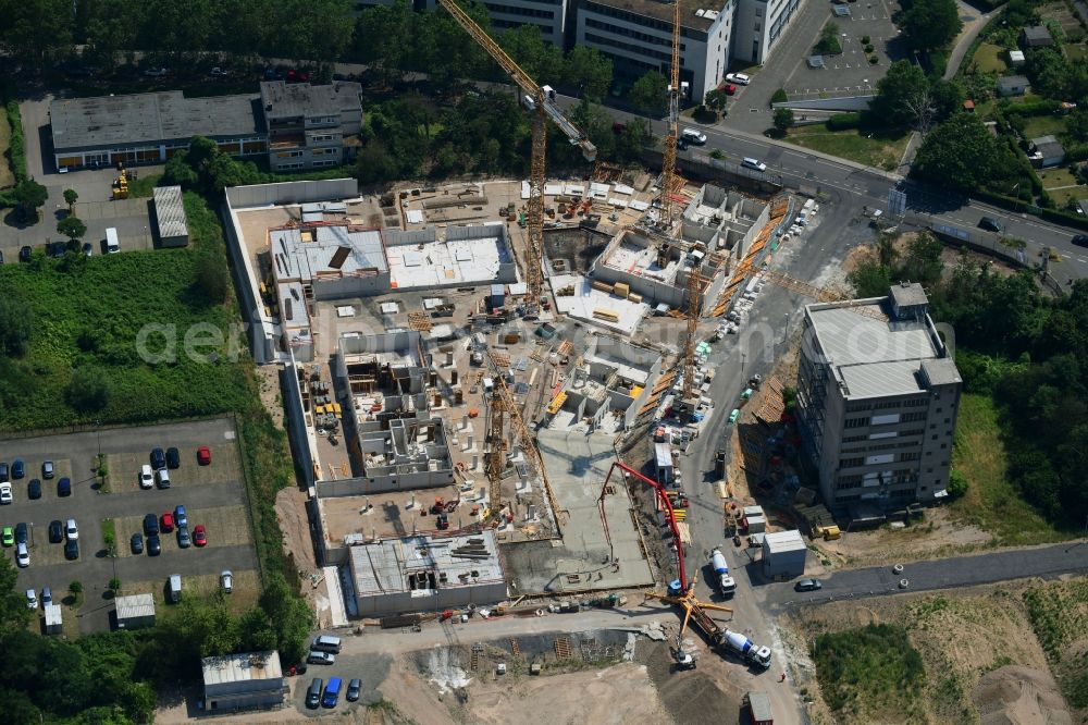 Bonn from above - Construction site to build a new multi-family residential complex Westside between Siemensstrasse and Am Propsthof in the district Endenich in Bonn in the state North Rhine-Westphalia, Germany