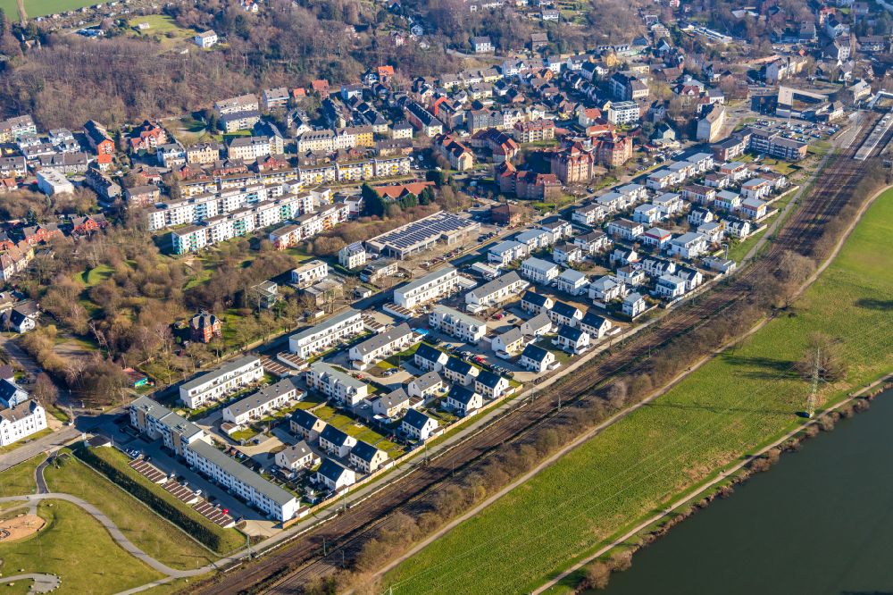 Aerial image Bochum - Construction site to build a new multi-family residential complex of WILMA Wohnen West Projekte GmbH on Dr.-C.-Otto-Strasse in the district Dahlhausen in Bochum at Ruhrgebiet in the state North Rhine-Westphalia, Germany