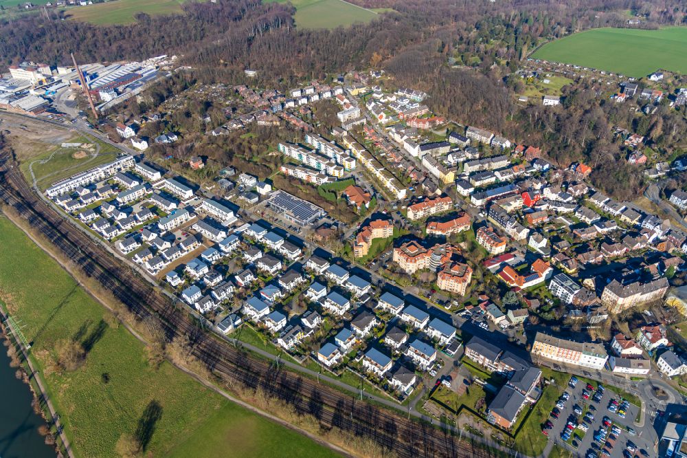 Aerial photograph Bochum - Construction site to build a new multi-family residential complex of WILMA Wohnen West Projekte GmbH on Dr.-C.-Otto-Strasse in the district Dahlhausen in Bochum at Ruhrgebiet in the state North Rhine-Westphalia, Germany