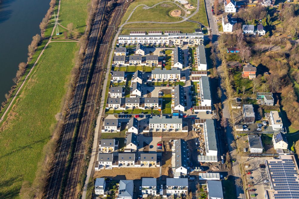 Bochum from above - Construction site to build a new multi-family residential complex of WILMA Wohnen West Projekte GmbH on Dr.-C.-Otto-Strasse in the district Dahlhausen in Bochum at Ruhrgebiet in the state North Rhine-Westphalia, Germany