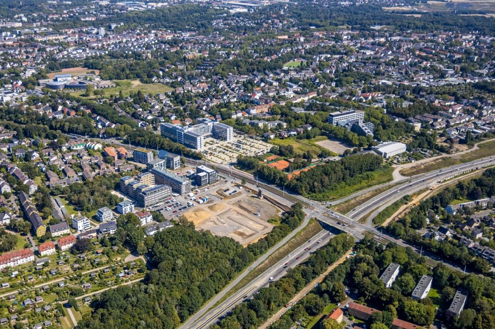 Bochum from the bird's eye view: Construction site to build a new multi-family residential complex Wohnquartier Seven Stones in Bochum at Ruhrgebiet in the state North Rhine-Westphalia, Germany