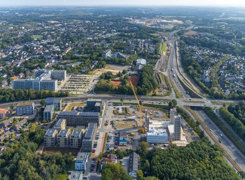 Bochum from above - Construction site to build a new multi-family residential complex Wohnquartier Seven Stones in Bochum at Ruhrgebiet in the state North Rhine-Westphalia, Germany