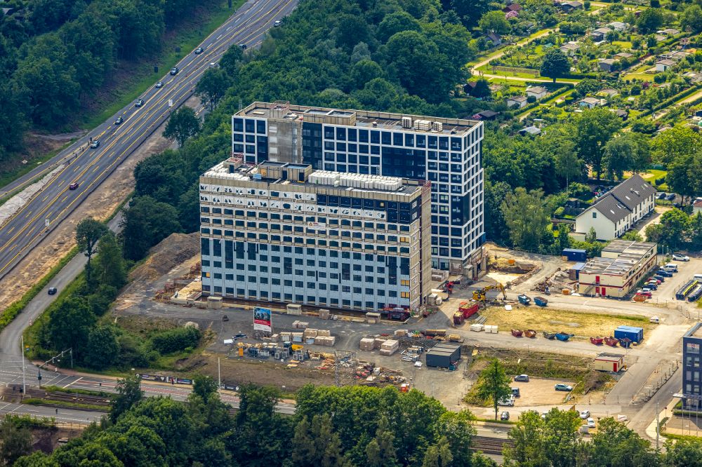 Aerial photograph Bochum - Construction site to build a new multi-family residential complex Wohnquartier Seven Stones in Bochum at Ruhrgebiet in the state North Rhine-Westphalia, Germany