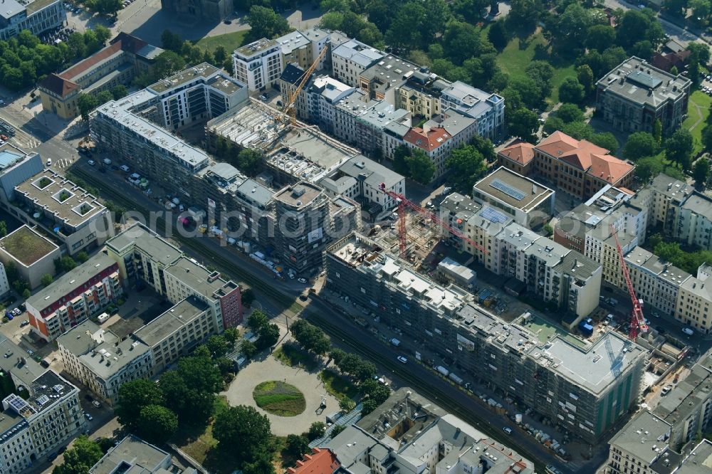Aerial image Magdeburg - Construction site to build a new multi-family residential complex Breiter Weg - Danzstrasse in Magdeburg in the state Saxony-Anhalt, Germany